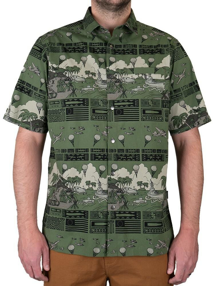  LA Police Gear 5 Branches Tactical Tiki™ Short Sleeve Button Up Shirt