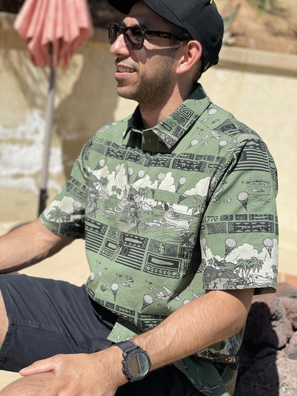  LA Police Gear 5 Branches Tactical Tiki™ Short Sleeve Button Up Shirt