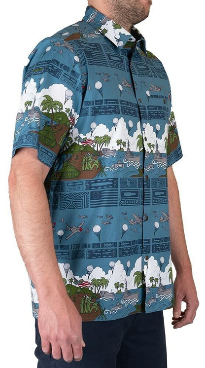  LA Police Gear 5 Branches Tactical Tiki™ Short Sleeve Button Up Shirt