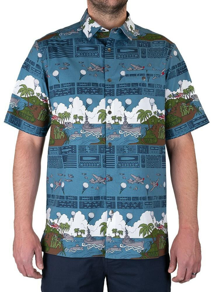  LA Police Gear 5 Branches Tactical Tiki™ Short Sleeve Button Up Shirt