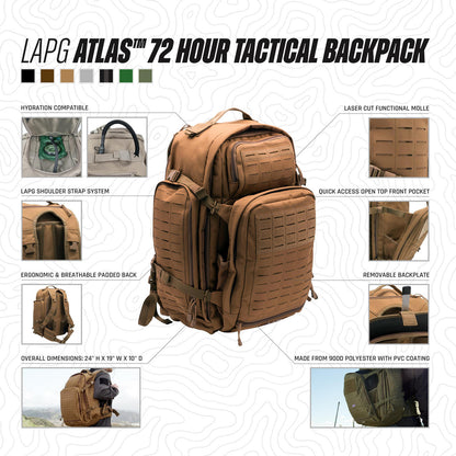  LA Police Gear Atlas™ 72 Hour Tactical Backpack