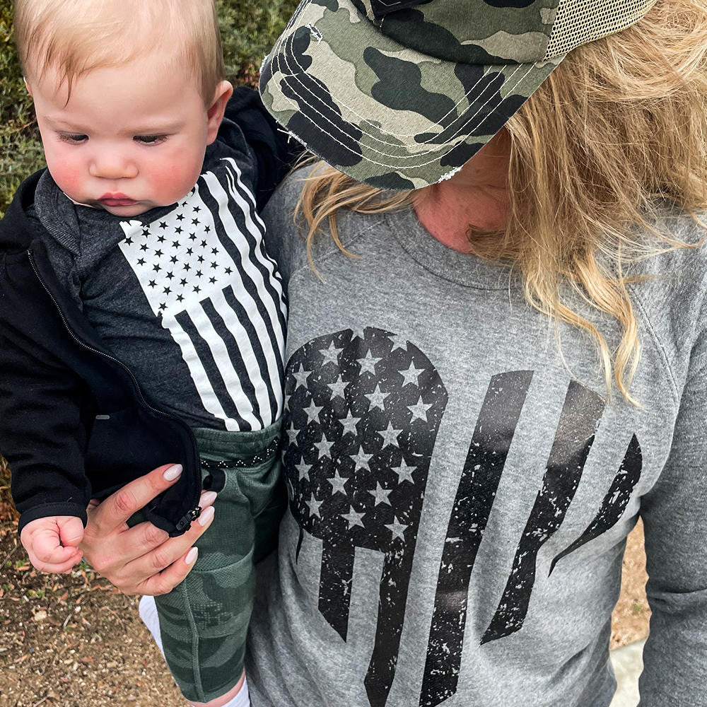  LA Police Gear Distressed Flag Baby Onesie