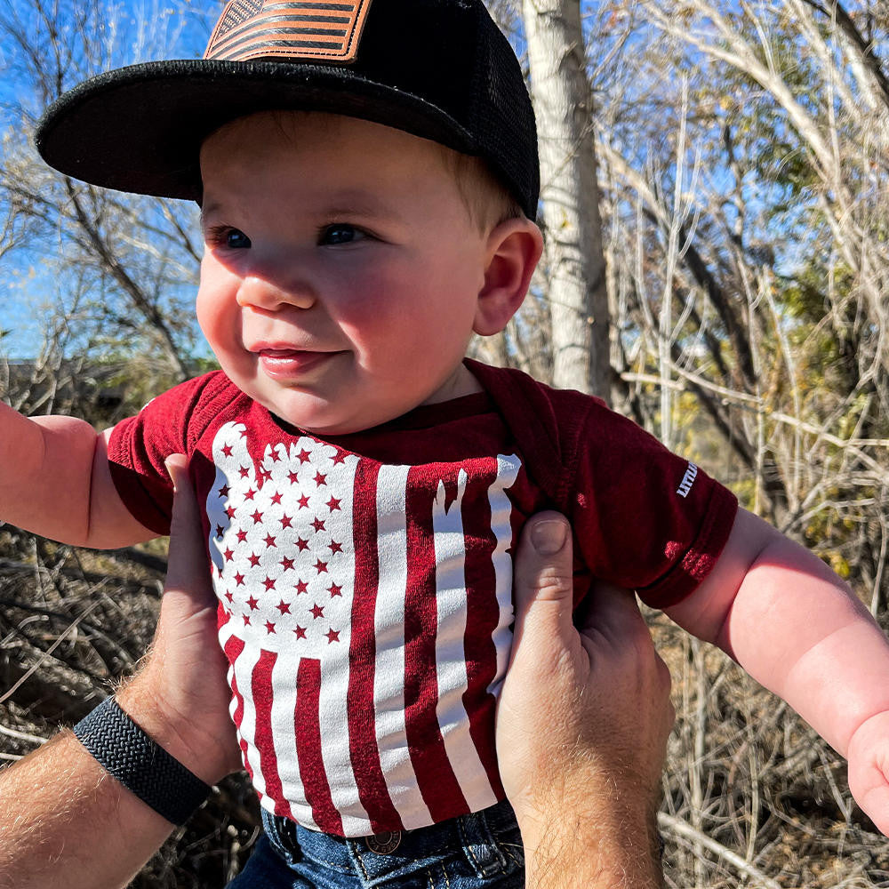 LA Police Gear Distressed Flag Baby Onesie