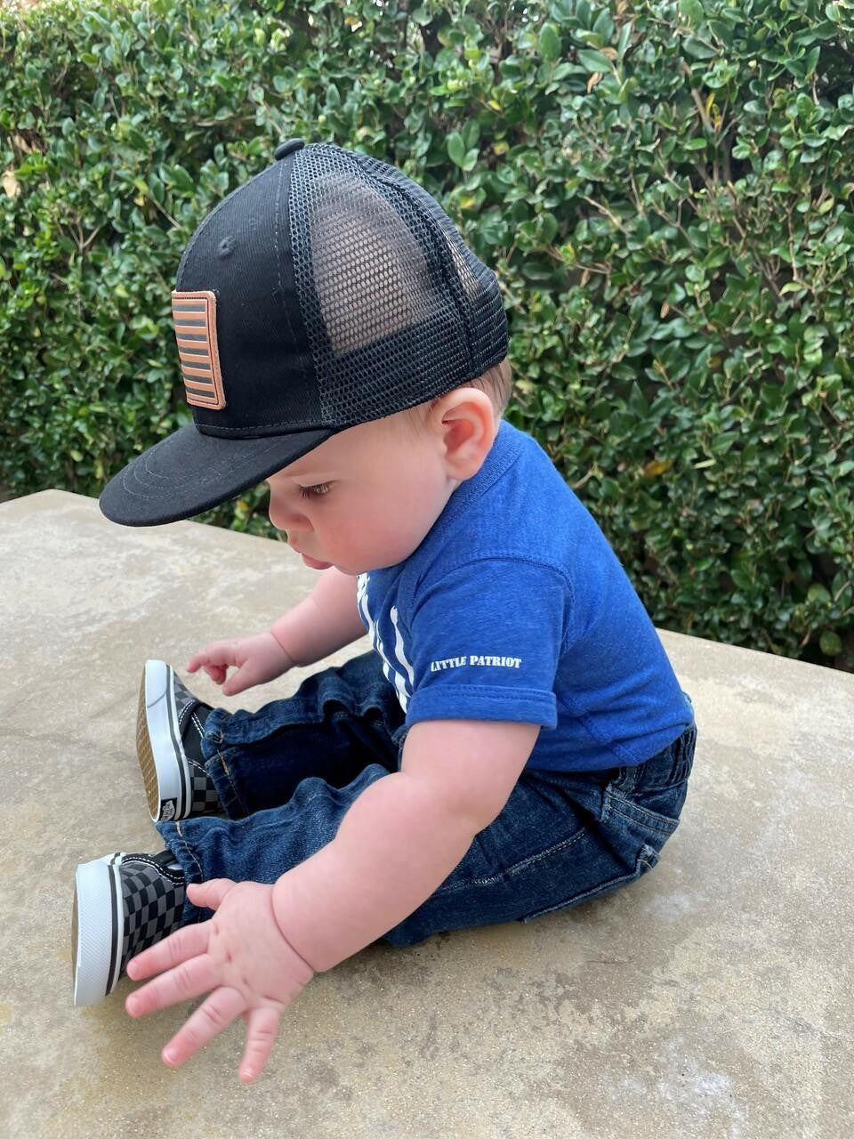  LA Police Gear Distressed Flag Baby Onesie