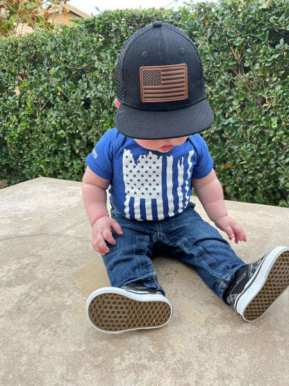  LA Police Gear Distressed Flag Baby Onesie