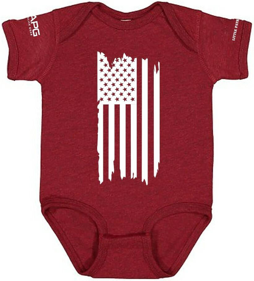  LA Police Gear Distressed Flag Baby Onesie
