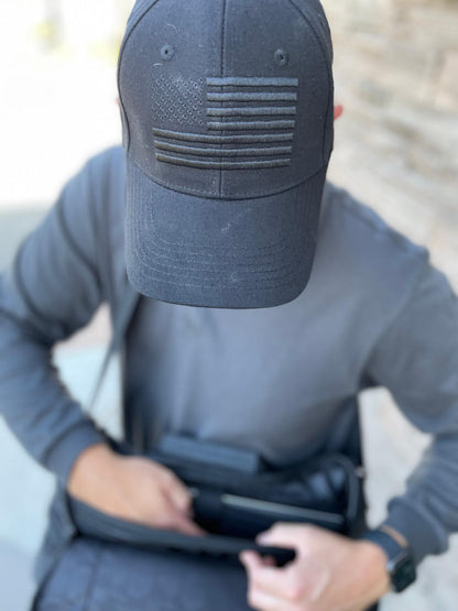  LA Police Gear Embroidered Blackout Flag Hat