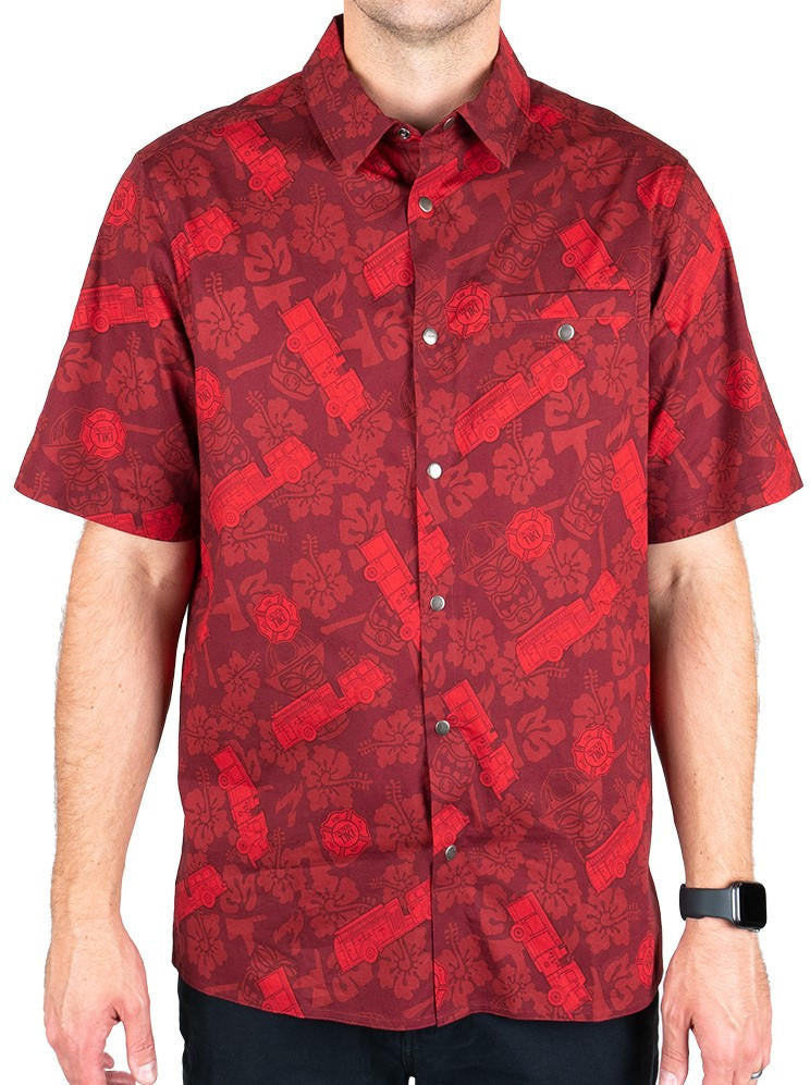  LA Police Gear Fire Tactical Tiki™ Short Sleeve Button Up Shirt