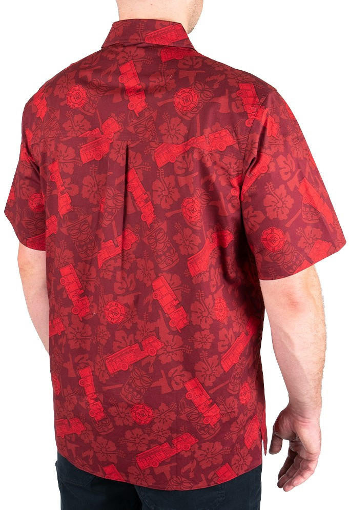  LA Police Gear Fire Tactical Tiki™ Short Sleeve Button Up Shirt