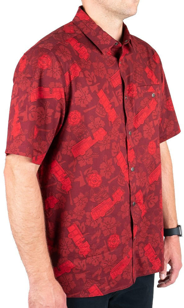  LA Police Gear Fire Tactical Tiki™ Short Sleeve Button Up Shirt