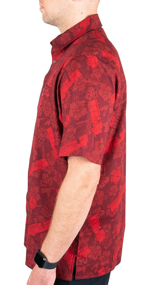  LA Police Gear Fire Tactical Tiki™ Short Sleeve Button Up Shirt