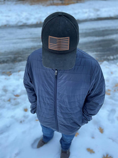  LA Police Gear Leather Flag Patch Hat