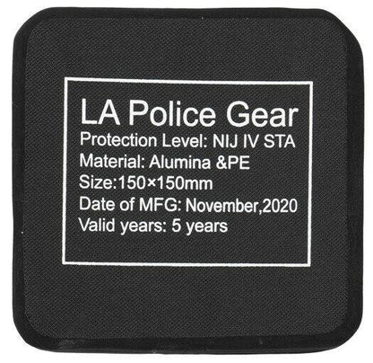  LA Police Gear Level IV 6" X 6" Ceramic Ballistic Armor Rifle Side Plate