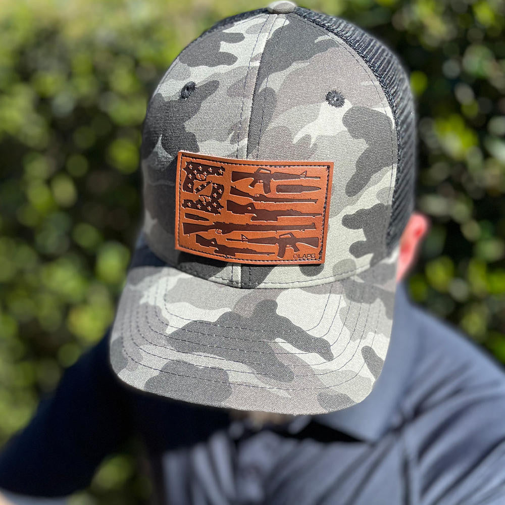  LA Police Gear Men's Camo Gun Flag Hat