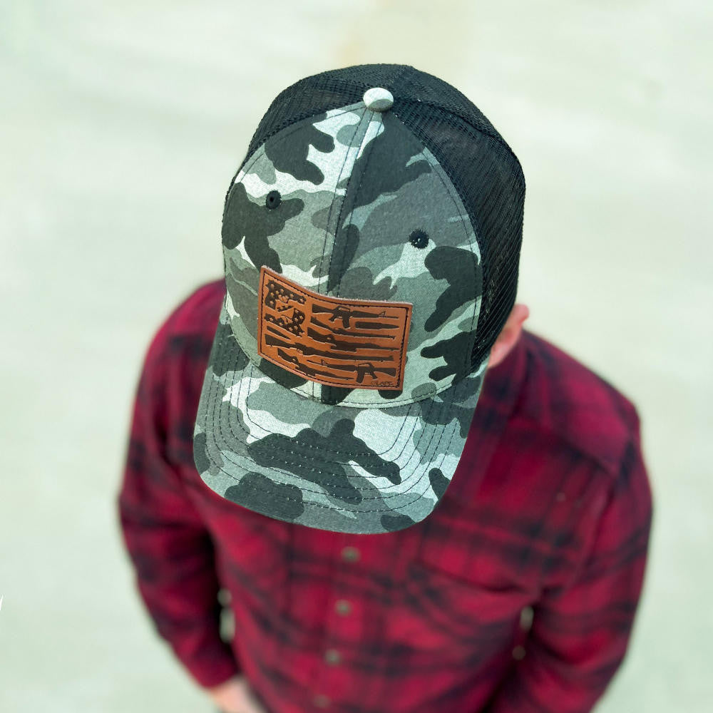  LA Police Gear Men's Camo Gun Flag Hat