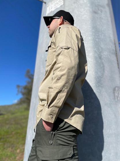  LA Police Gear Men's Long Sleeve Battle Rattle Stretch Field Shirt