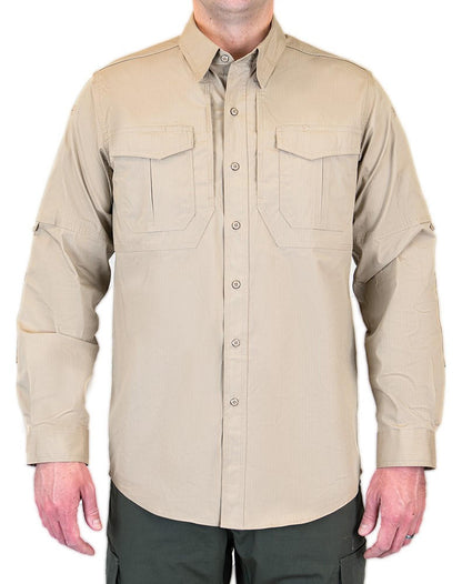  LA Police Gear Men's Long Sleeve Battle Rattle Stretch Field Shirt