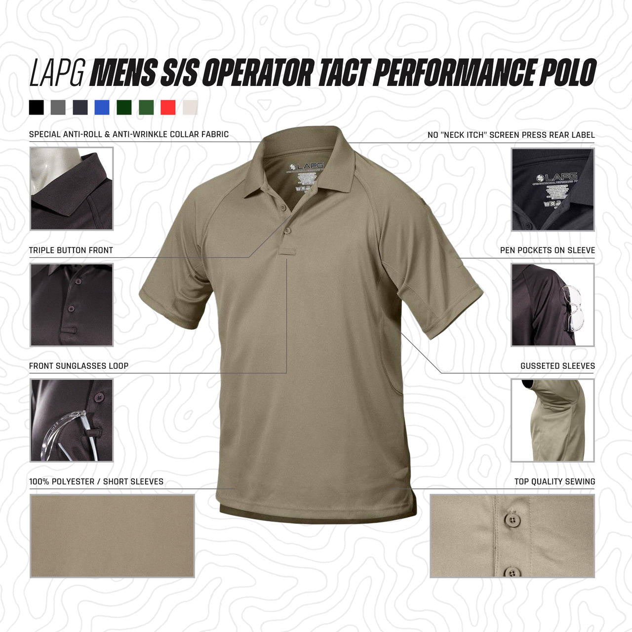  LA Police Gear Men's Operator Tact Performance Polo