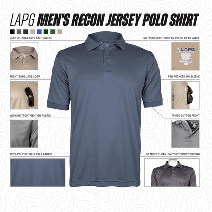  LA Police Gear Men's Recon Jersey Polo Shirt