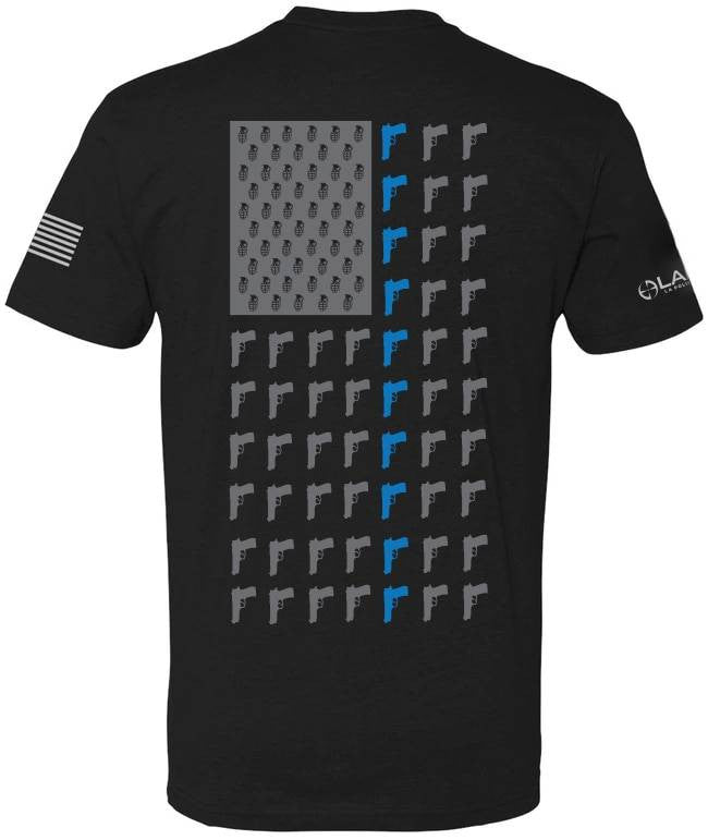  LA Police Gear Men's TBL Grenade Flag Short Sleeve T-Shirt
