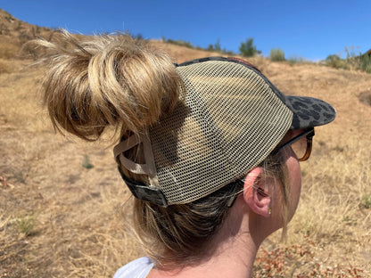  LA Police Gear Pony Tail Leopard Heart Hat