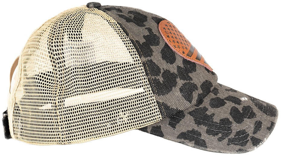  LA Police Gear Pony Tail Leopard Heart Hat