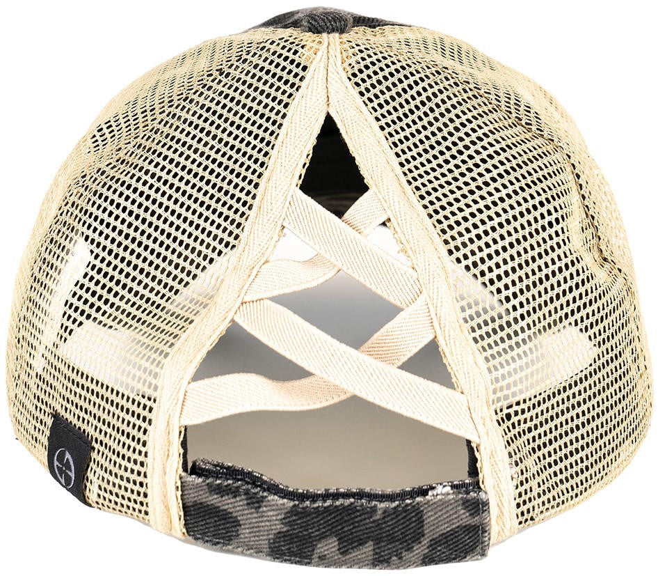  LA Police Gear Pony Tail Leopard Heart Hat