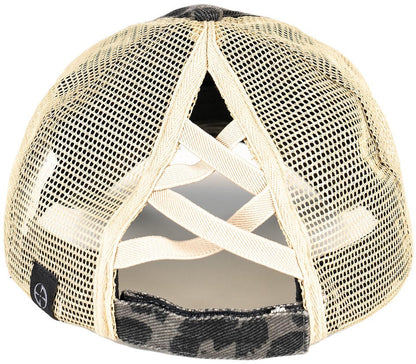  LA Police Gear Pony Tail Leopard Heart Hat