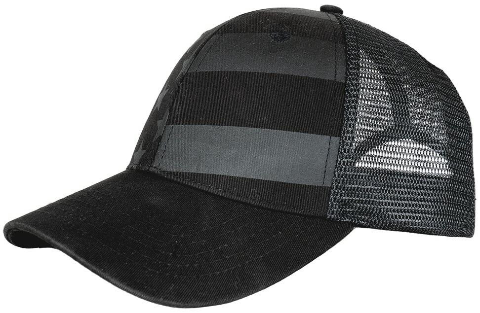  LA Police Gear Screen Printed Blackout Flag Trucker Hat