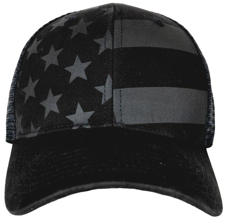  LA Police Gear Screen Printed Blackout Flag Trucker Hat