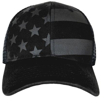  LA Police Gear Screen Printed Blackout Flag Trucker Hat