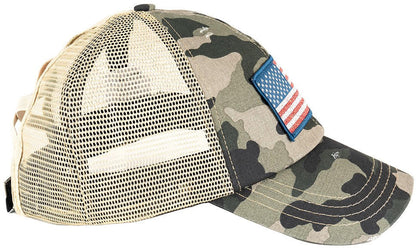  LA Police Gear Shimmer Flag Ponytail Hat