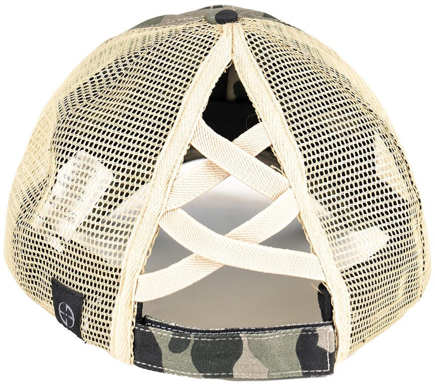  LA Police Gear Shimmer Flag Ponytail Hat