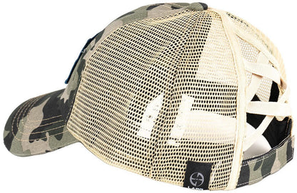  LA Police Gear Shimmer Flag Ponytail Hat