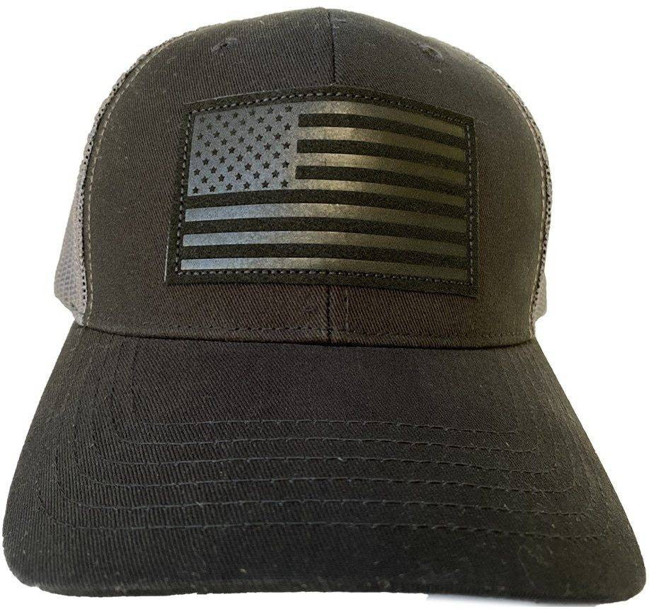  LA Police Gear Subdued Leather Flag Patch Hat