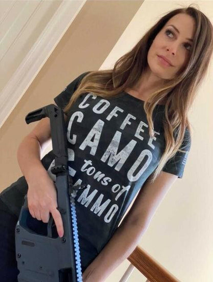  LA Police Gear Women's Coffee Camo Ammo T-Shirt