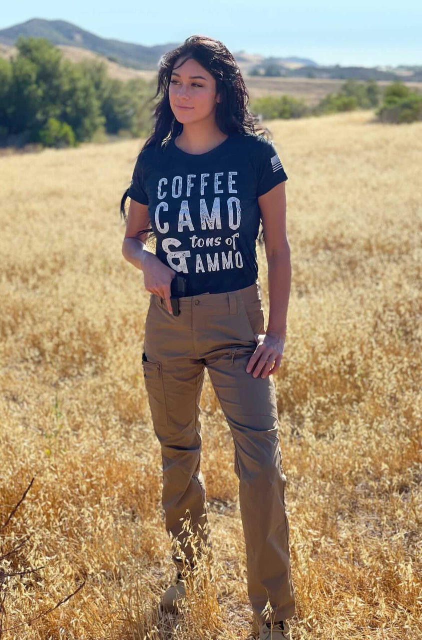  LA Police Gear Women's Coffee Camo Ammo T-Shirt