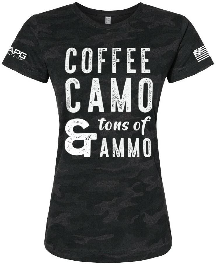  LA Police Gear Women's Coffee Camo Ammo T-Shirt
