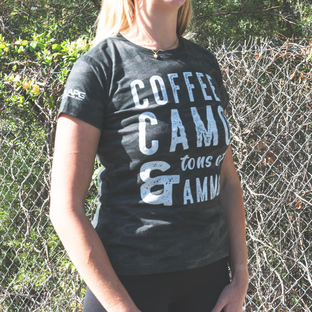  LA Police Gear Women's Coffee Camo Ammo T-Shirt