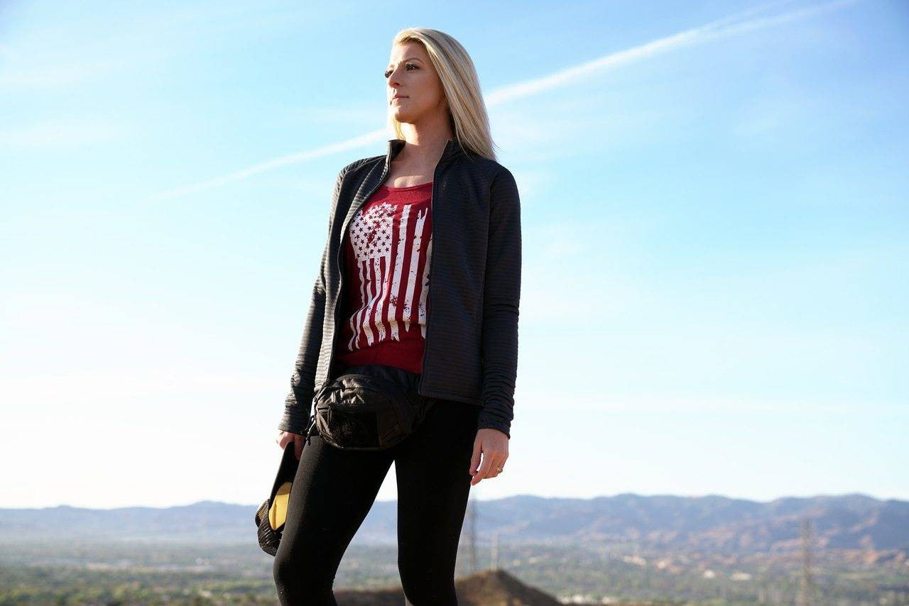  LA Police Gear Women's Distressed Flag Tank