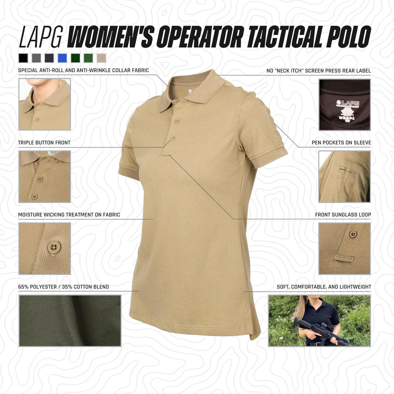  LA Police Gear Women's Operator Tactical Polo