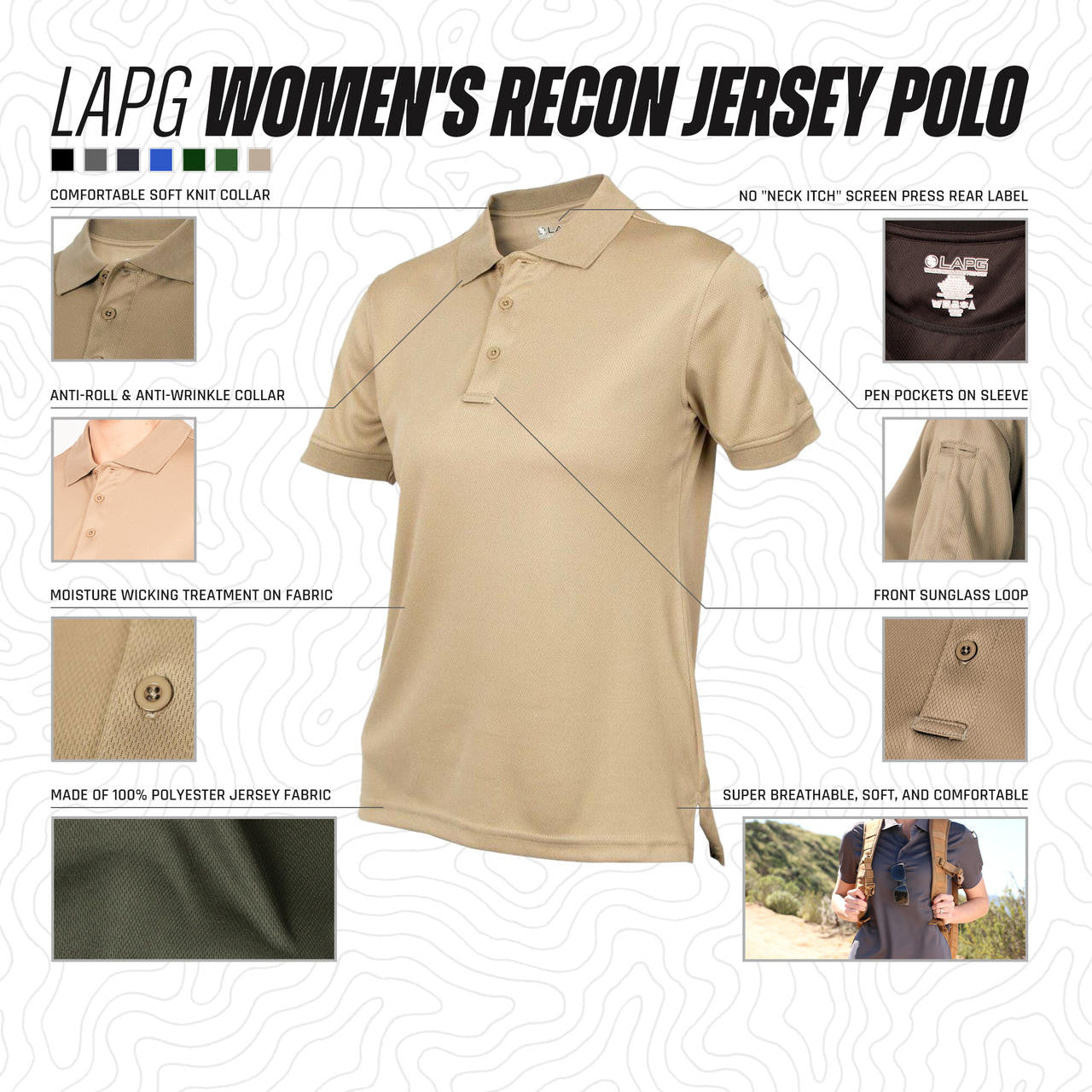  LA Police Gear Women's Recon Jersey Polo
