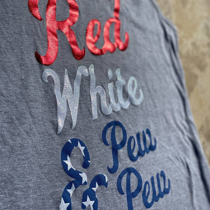  LA Police Gear Women's Red White & Pew Pew Tank Top