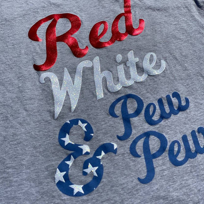  LA Police Gear Women's Red White & Pew Pew Tank Top