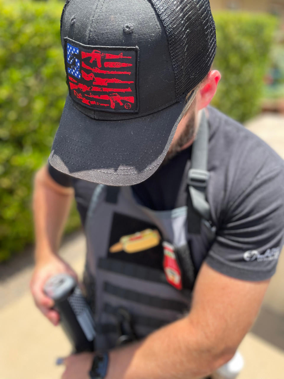  LA Police Gear Woven Gun Flag Hat