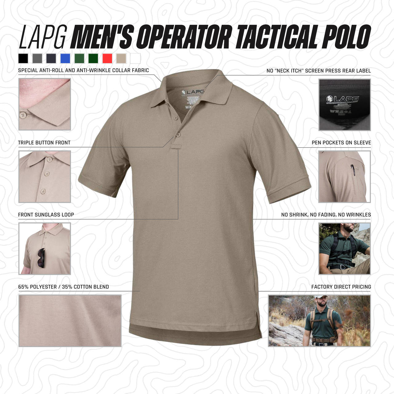  LAPG Men's Operator Tactical Polo