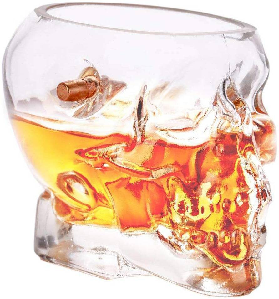  Lucky Shot .308 Projectile Bullet Skull Whiskey Glass