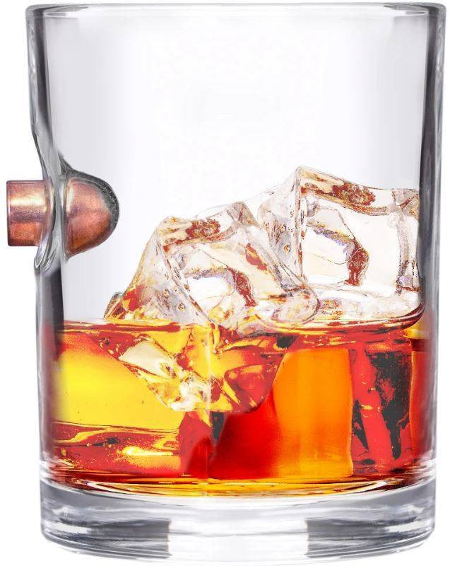  Lucky Shot .45 Cal Projectile Bullet Whiskey Glass