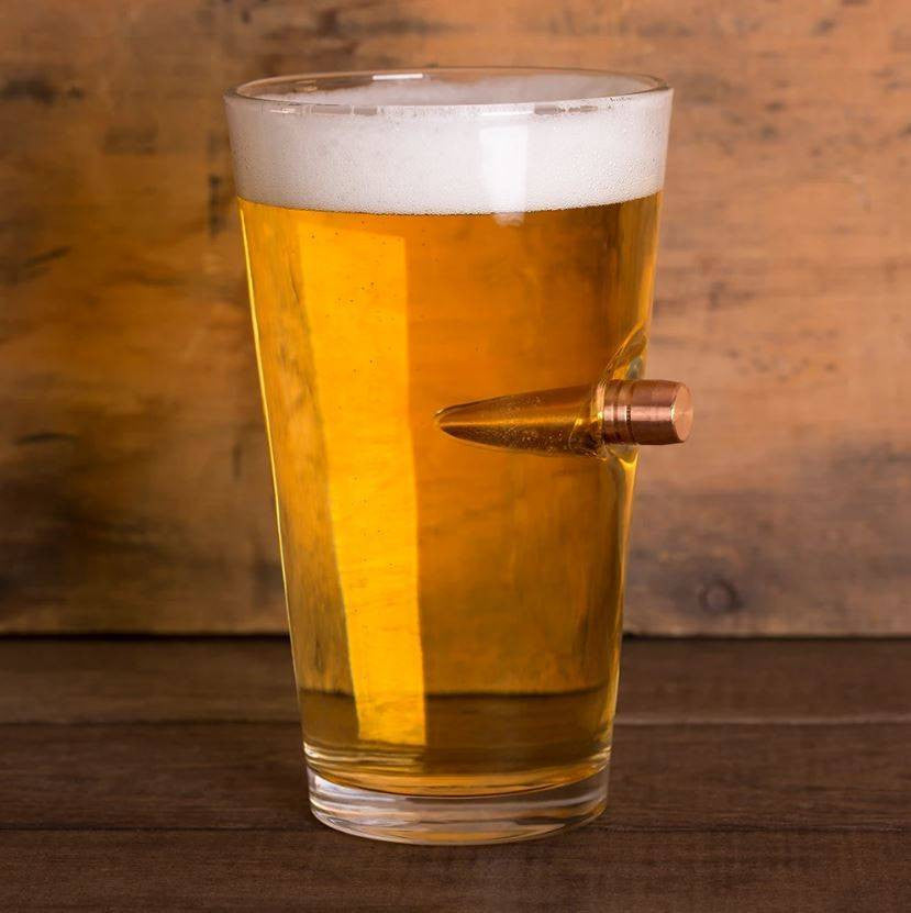  Lucky Shot .50 BMG Projectile Bullet Pint Glass