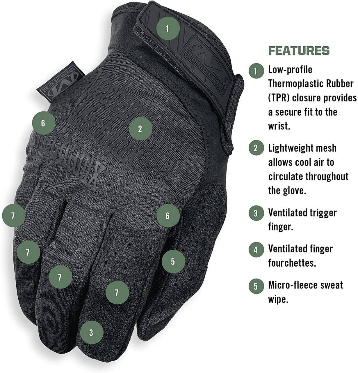  Mechanix Wear Black Specialty Vent Glove